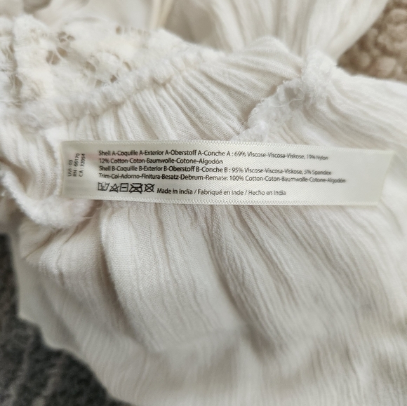 Free People Adella Cami Lace Ruffled Tank in White sz Small - Picture 11 of 11